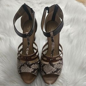 Naturalizer Brown Snakeskin Heels